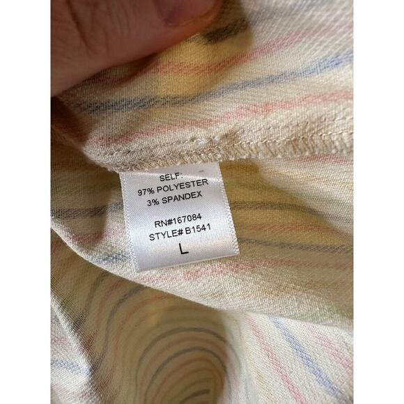 NWT Tuckernuck Pomander Place Rainbow Stripe Finley Flutter Sleeve Top Large - Picture 8 of 8